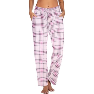 image:imageEkouaer Women Pajama Pants Comfy Pj Bottom with Pockets Stretch Plaid SleepwearPink and White Plaid