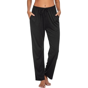 image:imageEkouaer Women Pajama Pants Comfy Pj Bottom with Pockets Stretch Plaid SleepwearPure Black