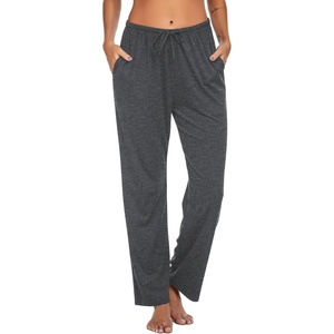 image:imageEkouaer Women Pajama Pants Comfy Pj Bottom with Pockets Stretch Plaid SleepwearPure Dark Grey