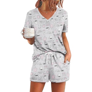 image:imageEkouaer Womens Pajamas Sets Short Sleeve Pjs Two Piece Sleepwear Casual Lounge Sets With PocketsCoffee Cup