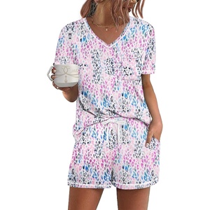 image:imageEkouaer Womens Pajamas Sets Short Sleeve Pjs Two Piece Sleepwear Casual Lounge Sets With PocketsLeaf