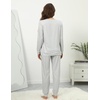image:imageEkouaer 2 Pack Pajama Sets for WomenLong Sleeve Top With Jogger Pants Lounge Set Sleepwear with PocketsArmy Greengrey Stripes