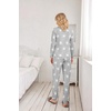 image:imageEkouaer 2 Pack Pajama Sets for WomenLong Sleeve Top With Jogger Pants Lounge Set Sleepwear with PocketsBlackGrey Star Print