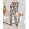 image:imageEkouaer 2 Pack Pajama Sets for WomenLong Sleeve Top With Jogger Pants Lounge Set Sleepwear with PocketsBlackbrown Leopard Print