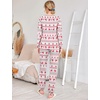 image:imageEkouaer 2 Pack Pajama Sets for WomenLong Sleeve Top With Jogger Pants Lounge Set Sleepwear with PocketsBwhite Christmas Printred Christmas Print