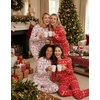 image:imageEkouaer 2 Pack Pajama Sets for WomenLong Sleeve Top With Jogger Pants Lounge Set Sleepwear with PocketsBwhite Christmas Printred Christmas Print