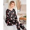 image:imageEkouaer 2 Pack Pajama Sets for WomenLong Sleeve Top With Jogger Pants Lounge Set Sleepwear with PocketsChristmas Snowmanred Deer