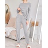 image:imageEkouaer 2 Pack Pajama Sets for WomenLong Sleeve Top With Jogger Pants Lounge Set Sleepwear with PocketsGreystar