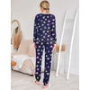 image:imageEkouaer 2 Pack Pajama Sets for WomenLong Sleeve Top With Jogger Pants Lounge Set Sleepwear with PocketsNavy Blue Love Printpink Leopard Print