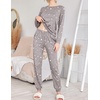 image:imageEkouaer 2 Pack Pajama Sets for WomenLong Sleeve Top With Jogger Pants Lounge Set Sleepwear with PocketsPink White Stripesgrey White Star