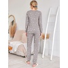 image:imageEkouaer 2 Pack Pajama Sets for WomenLong Sleeve Top With Jogger Pants Lounge Set Sleepwear with PocketsPink White Stripesgrey White Star