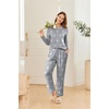image:imageEkouaer 2 Pack Women Pajama Long Sleeve Sleepwear Soft Loungewear Pjs Sets with Pockets SXXLBlackGrey Star Print