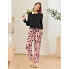 image:imageEkouaer 2 Pack Women Pajama Long Sleeve Sleepwear Soft Loungewear Pjs Sets with Pockets SXXLBlue GreenPink Heart