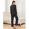 image:imageEkouaer 2 Pack Women Pajama Long Sleeve Sleepwear Soft Loungewear Pjs Sets with Pockets SXXLDogCat