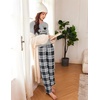 image:imageEkouaer 2 Pack Women Pajama Long Sleeve Sleepwear Soft Loungewear Pjs Sets with Pockets SXXLLight Pink PlaidGrey Plaid