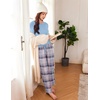 image:imageEkouaer 2 Pack Women Pajama Long Sleeve Sleepwear Soft Loungewear Pjs Sets with Pockets SXXLLight Pink PlaidLight Blue Plaid