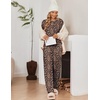 image:imageEkouaer 2 Pack Women Pajama Long Sleeve Sleepwear Soft Loungewear Pjs Sets with Pockets SXXLNavy Blue DotsLeopard Print