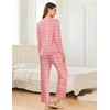 image:imageEkouaer 2 Pack Women Pajama Long Sleeve Sleepwear Soft Loungewear Pjs Sets with Pockets SXXLPink StripedCat