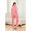 image:imageEkouaer 2 Pack Women Pajama Long Sleeve Sleepwear Soft Loungewear Pjs Sets with Pockets SXXLPinkGrey