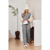 image:imageEkouaer 2 Pack Women Pajama Long Sleeve Sleepwear Soft Loungewear Pjs Sets with Pockets SXXLPinkGrey