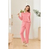 image:imageEkouaer 2 Pack Women Pajama Long Sleeve Sleepwear Soft Loungewear Pjs Sets with Pockets SXXLPinkGrey