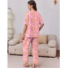 image:imageEkouaer 2 Packs Lounge Sets for Women Short Sleeve Pajamas Set V Neck Top and Long Pants Comfy Pjs Outifts with PocketsPink Cashew FlowerVintage Blooms