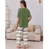 image:imageEkouaer 2 Packs Lounge Sets for Women Short Sleeve Pajamas Set V Neck Top and Long Pants Comfy Pjs Outifts with PocketsPink Tiedye StripesGreen Tiedye Stripes