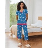 image:imageEkouaer Capri Pajama Sets for Women Short Sleeve Tops Sleepwear Sleep Sets Pjs Sets Soft Two Piece Loungewear SetsBlue Sheep