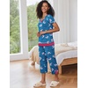 image:imageEkouaer Capri Pajama Sets for Women Short Sleeve Tops Sleepwear Sleep Sets Pjs Sets Soft Two Piece Loungewear SetsBlue Sheep