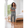 image:imageEkouaer Capri Pajama Sets for Women Short Sleeve Tops Sleepwear Sleep Sets Pjs Sets Soft Two Piece Loungewear SetsGrey