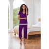 image:imageEkouaer Capri Pajama Sets for Women Short Sleeve Tops Sleepwear Sleep Sets Pjs Sets Soft Two Piece Loungewear SetsPurple