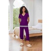 image:imageEkouaer Capri Pajama Sets for Women Short Sleeve Tops Sleepwear Sleep Sets Pjs Sets Soft Two Piece Loungewear SetsPurple
