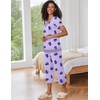 image:imageEkouaer Capri Pajama Sets for Women Short Sleeve Tops Sleepwear Sleep Sets Pjs Sets Soft Two Piece Loungewear SetsPurple Dinosaur
