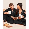image:imageEkouaer Couple Matching Pajamas 100 Cotton Long Sleeve Sleepwear Button Down Loungewear Pjs Set SXXLBlack