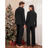 image:imageEkouaer Couple Matching Pajamas 100 Cotton Long Sleeve Sleepwear Button Down Loungewear Pjs Set SXXLBlack