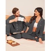 image:imageEkouaer Couple Matching Pajamas 100 Cotton Long Sleeve Sleepwear Button Down Loungewear Pjs Set SXXLDark Grey
