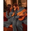 image:imageEkouaer Couple Matching Pajamas 100 Cotton Long Sleeve Sleepwear Button Down Loungewear Pjs Set SXXLDark Grey