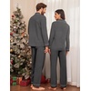 image:imageEkouaer Couple Matching Pajamas 100 Cotton Long Sleeve Sleepwear Button Down Loungewear Pjs Set SXXLDark Grey