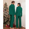 image:imageEkouaer Couple Matching Pajamas 100 Cotton Long Sleeve Sleepwear Button Down Loungewear Pjs Set SXXLGreen