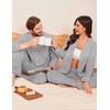 image:imageEkouaer Couple Matching Pajamas 100 Cotton Long Sleeve Sleepwear Button Down Loungewear Pjs Set SXXLLight Grey