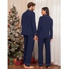 image:imageEkouaer Couple Matching Pajamas 100 Cotton Long Sleeve Sleepwear Button Down Loungewear Pjs Set SXXLNavy