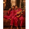 image:imageEkouaer Couple Matching Pajamas 100 Cotton Long Sleeve Sleepwear Button Down Loungewear Pjs Set SXXLRed