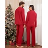 image:imageEkouaer Couple Matching Pajamas 100 Cotton Long Sleeve Sleepwear Button Down Loungewear Pjs Set SXXLRed