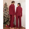 image:imageEkouaer Couple Matching Pajamas 100 Cotton Long Sleeve Sleepwear Button Down Loungewear Pjs Set SXXLWine