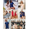 image:imageEkouaer Couple Matching Pajamas Sets Silk Short Sleeve Button Down Sleepwear Satin Pjs Shorts Set Soft Loungewear SXXLPink