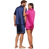 image:imageEkouaer Couple Matching Pajamas Sets Silk Short Sleeve Button Down Sleepwear Satin Pjs Shorts Set Soft Loungewear SXXLRose