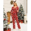 image:imageEkouaer Fall Pajamas for Women Set 2 Piece Loose Fit Sleepwear Long Sleeve Sleep Set Pjs Loungewear With PocketChristmas Red