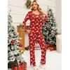 image:imageEkouaer Fall Pajamas for Women Set 2 Piece Loose Fit Sleepwear Long Sleeve Sleep Set Pjs Loungewear With PocketChristmas Red