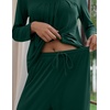 image:imageEkouaer Fall Pajamas for Women Set 2 Piece Loose Fit Sleepwear Long Sleeve Sleep Set Pjs Loungewear With PocketGreen