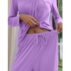 image:imageEkouaer Fall Pajamas for Women Set 2 Piece Loose Fit Sleepwear Long Sleeve Sleep Set Pjs Loungewear With PocketLilac